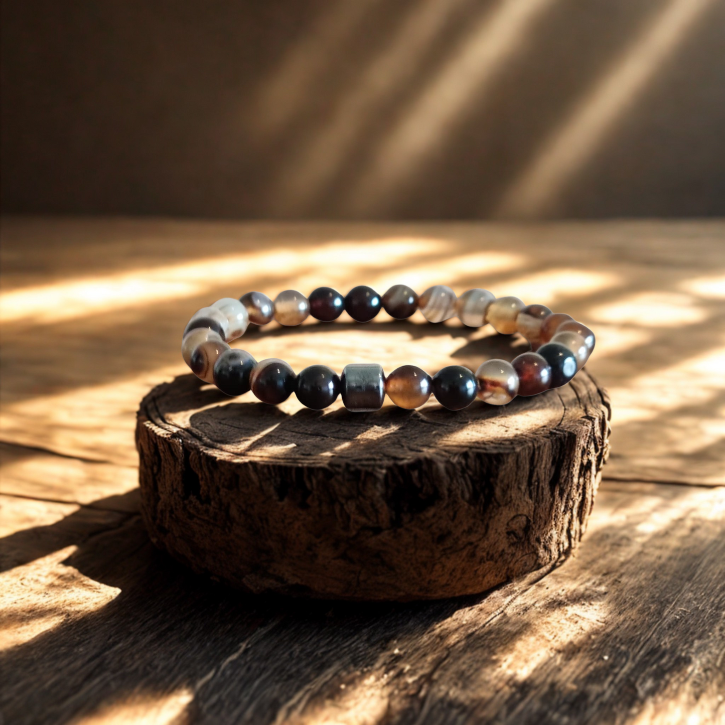 Bracelet en pierre rustique