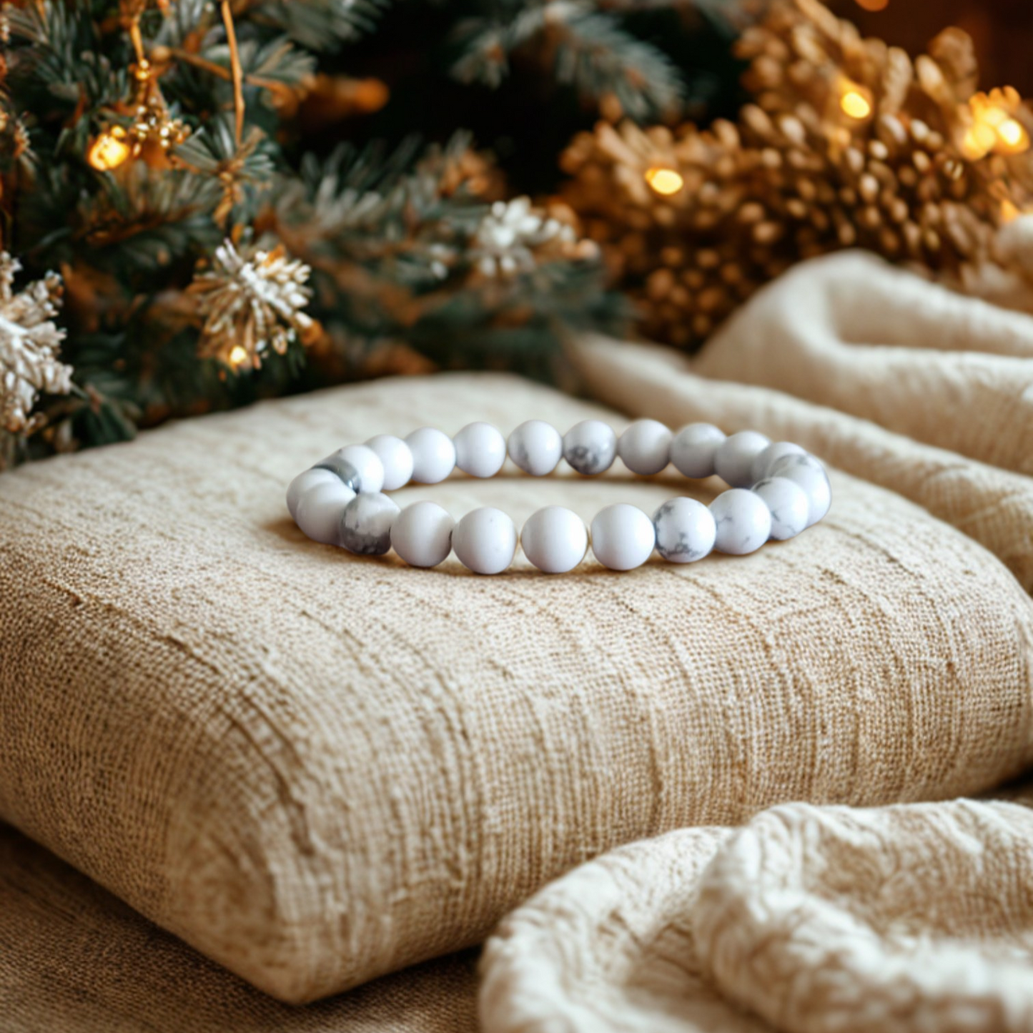 Weißes Howlith-Armband