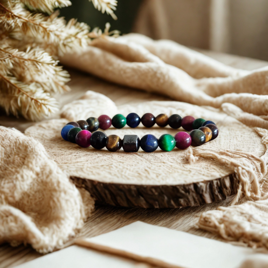 Bracelet en œil de tigre mélangé