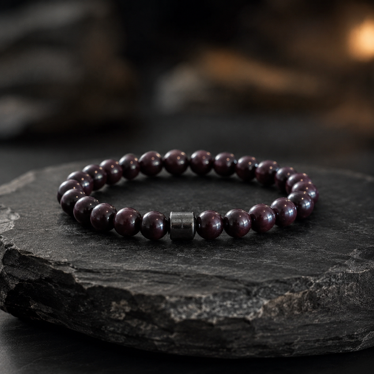 Weinroteichen-Armband